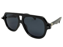 Classic Vintage Retro Style SUNGLASSES Large Black Frame - Dark Lens 80595