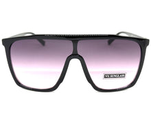 Oversized Modern Rerto Shield Style SUNGLASSES Large Black Frame 6984