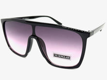 Oversized Modern Rerto Shield Style SUNGLASSES Large Black Frame 6984