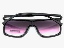 Oversized Modern Rerto Shield Style SUNGLASSES Large Black Frame 6984