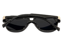 Classic Vintage Retro Style SUNGLASSES Large Black Frame - Dark Lens 80595