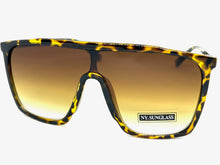 Oversized Modern Rerto Shield Style SUNGLASSES Large Tortoise Frame 6984