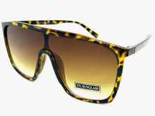 Oversized Modern Rerto Shield Style SUNGLASSES Large Tortoise Frame 6984