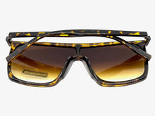 Oversized Modern Rerto Shield Style SUNGLASSES Large Tortoise Frame 6984