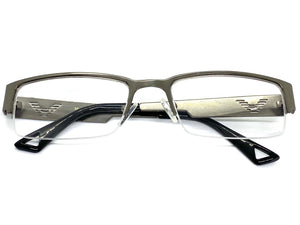 Classy Contemporary Modern Style Clear Lens EYEGLASSES Gunmetal Fashion Frame 1207