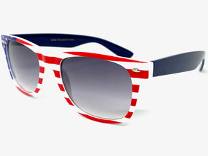 Classic Vintage Retro Style SUNGLASSES Patriotic USA Flag Frame W433