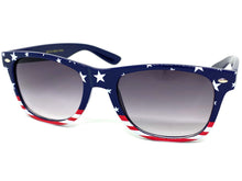 Classic Vintage Retro Style SUNGLASSES Patriotic USA Flag Frame W465