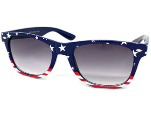 Classic Vintage Retro Style SUNGLASSES Patriotic USA Flag Frame W465