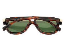 Classic Vintage Retro Style SUNGLASSES Large Tortoise Frame - Green Lens 80595