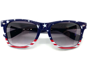 Classic Vintage Retro Style SUNGLASSES Patriotic USA Flag Frame W465