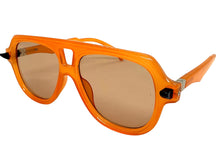 Classic Vintage Retro Style SUNGLASSES Large Caramel Frame - Brown Lens 80595