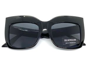 Oversized Exaggerated Retro Cat Eye Style SUNGLASSES Black Frame 4745