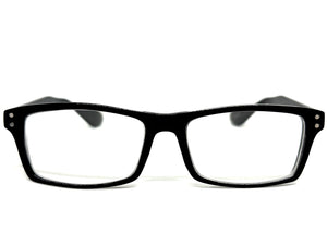 Classy Modern Contemporary Style READING GLASSES READERS Black Frame Lens Strength +2.00