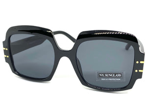 Oversized Retro Hip Hop Style SUNGLASSES Large Square Black Frame 4744