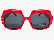 Oversized Retro Hip Hop Style SUNGLASSES Large Square Red Frame 4744