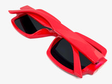 Oversized Retro Hip Hop Style SUNGLASSES Large Square Red Frame 4744