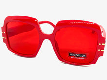 Oversized Retro Hip Hop Style SUNGLASSES Large Square Red Frame 4744