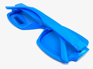 Oversized Retro Hip Hop Style SUNGLASSES Large Square Blue Frame 4744
