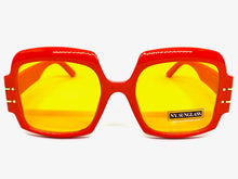 Oversized Retro Hip Hop Style SUNGLASSES Large Square Orange Frame 4744
