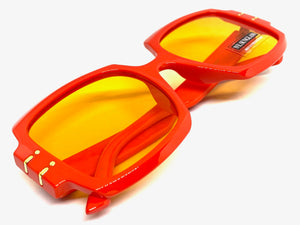 Oversized Retro Hip Hop Style SUNGLASSES Large Square Orange Frame 4744