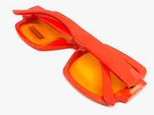 Oversized Retro Hip Hop Style SUNGLASSES Large Square Orange Frame 4744