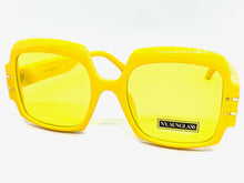 Oversized Retro Hip Hop Style SUNGLASSES Large Square Yellow Frame 4744
