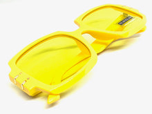 Oversized Retro Hip Hop Style SUNGLASSES Large Square Yellow Frame 4744
