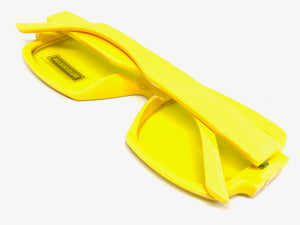 Oversized Retro Hip Hop Style SUNGLASSES Large Square Yellow Frame 4744