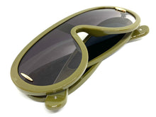 Oversized Modern Retro Shield Style SUNGLASSES Large Green Frame 3020