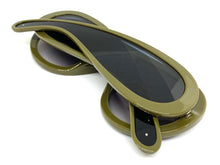 Oversized Modern Retro Shield Style SUNGLASSES Large Green Frame 3020