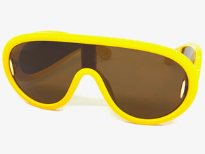 Oversized Modern Retro Shield Style SUNGLASSES Large Green Frame 3020