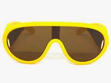 Oversized Modern Retro Shield Style SUNGLASSES Large Green Frame 3020