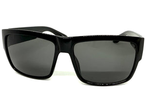 Classic Vintage Retro Hardcore Biker Gangster Style SUNGLASSES Thick Square Black Frame - Dark Lens 7232