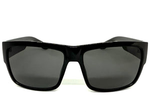 Classic Vintage Retro Hardcore Biker Gangster Style SUNGLASSES Thick Square Black Frame - Dark Lens 7232