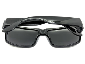 Classic Vintage Retro Hardcore Biker Gangster Style SUNGLASSES Thick Square Black Frame - Dark Lens 7232