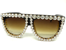 Oversized Exaggerated Retro Shield Style Bling Sunglasses Large Black Frame with Sparkling Rhinestones 6618 (Copy)