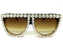 Oversized Exaggerated Retro Shield Style Bling Sunglasses Large Black Frame with Sparkling Rhinestones 6618 (Copy)
