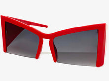 Oversized Exaggerated Modern Retro Cat Eye Style SUNGLASSES Large Red Frame 1286