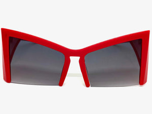 Oversized Exaggerated Modern Retro Cat Eye Style SUNGLASSES Large Red Frame 1286