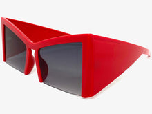 Oversized Exaggerated Modern Retro Cat Eye Style SUNGLASSES Large Red Frame 1286