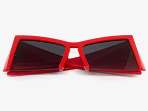 Oversized Exaggerated Modern Retro Cat Eye Style SUNGLASSES Large Red Frame 1286