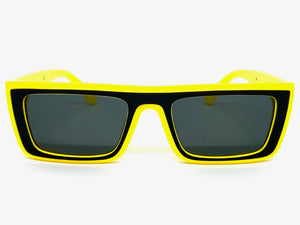 Classic Modern Retro Style SUNGLASSES Yellow Frame - Dark Lens 1240