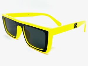 Classic Modern Retro Style SUNGLASSES Yellow Frame - Dark Lens 1240