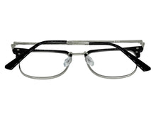 Classic Sophisticated Elegant Vintage Retro Style Clear Lens EYEGLASSES Square Black & Silver Frame 7055
