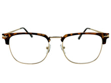 Classic Sophisticated Elegant Vintage Retro Style Clear Lens EYEGLASSES Square Tortoise & Gold Frame 7055