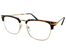 Classic Sophisticated Elegant Vintage Retro Style Clear Lens EYEGLASSES Square Tortoise & Gold Frame 7055
