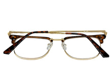 Classic Sophisticated Elegant Vintage Retro Style Clear Lens EYEGLASSES Square Tortoise & Gold Frame 7055