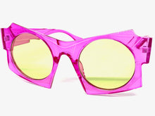 Oversized Exaggerated Modern Retro Style SUNGLASSES Large Funky Fuchsia Frame 1247