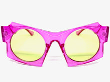 Oversized Exaggerated Modern Retro Style SUNGLASSES Large Funky Fuchsia Frame 1247