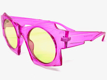 Oversized Exaggerated Modern Retro Style SUNGLASSES Large Funky Fuchsia Frame 1247